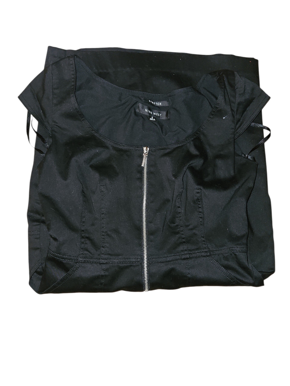 Nine West Black Zip-Front Stretch Jacket